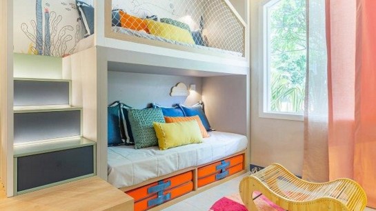 Estimulante e acolhedor, o projeto foi pensado para brincar, relaxar, ler, dormir, explorar, interagir e criar memórias afetivas. Foto: Ubarana Júnior